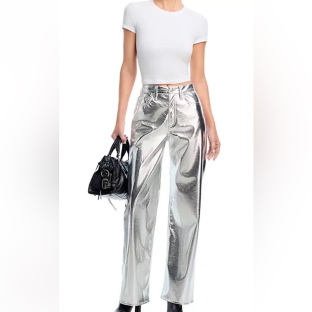 rag & bone Silver Wide Leg Pants